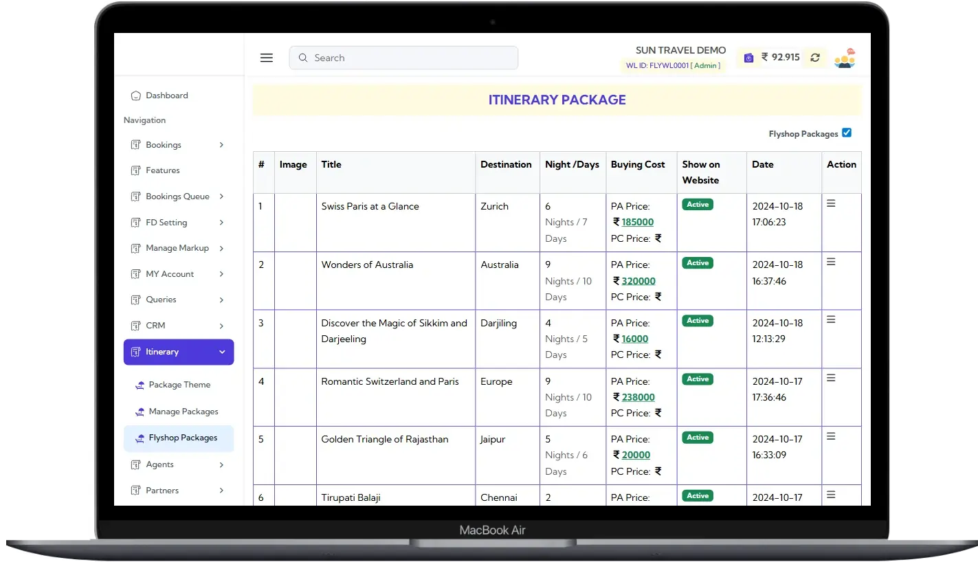 packagebooking