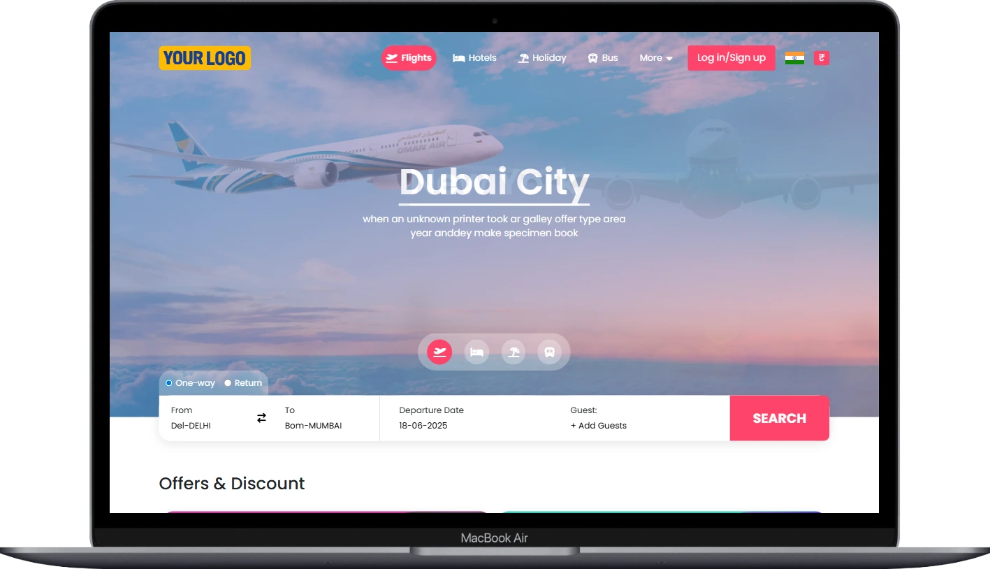 Travel portal theme preview