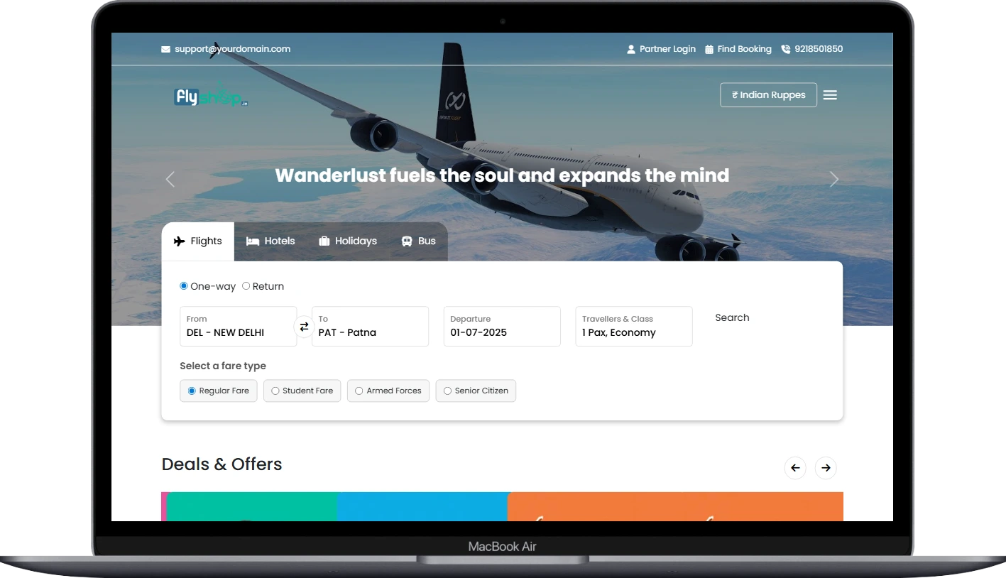 Travel portal theme preview