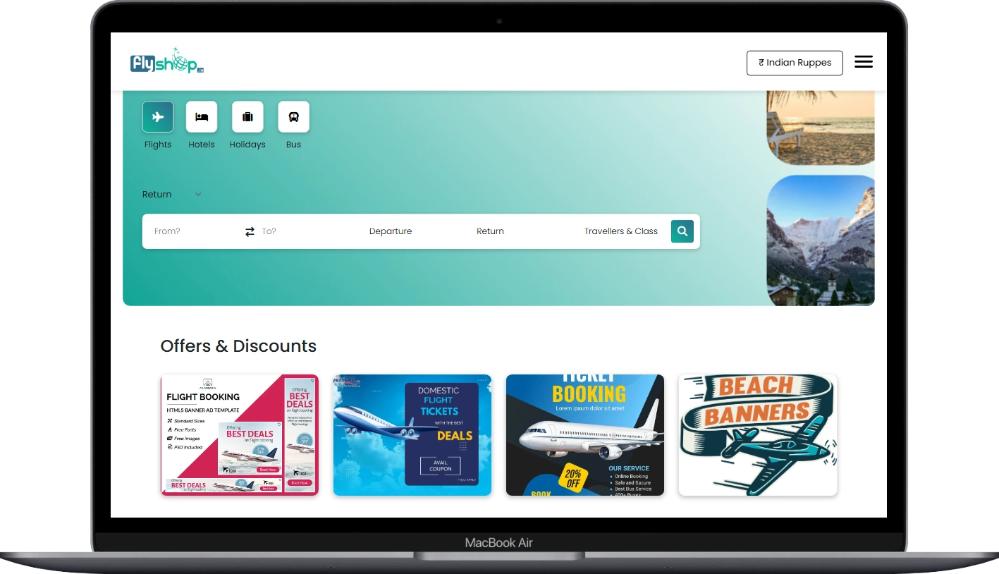 Travel portal theme preview